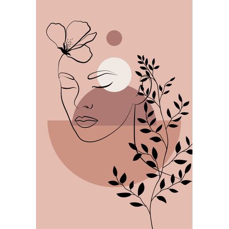 Papier peint panoramique - Femme Boho - 130 cm x 190 cm (1/2)