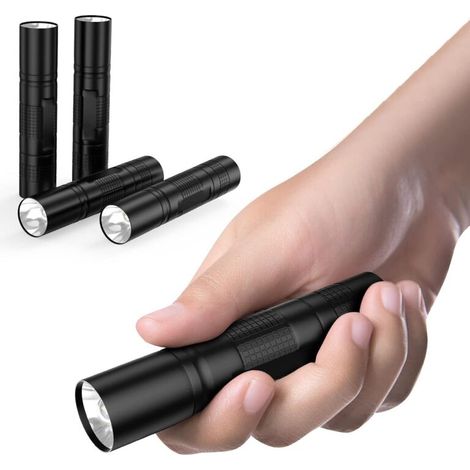 Lampe de Poche 4 Pièces Led Rechargeable 240 Lumn IP67 en Alliage d'aluminium