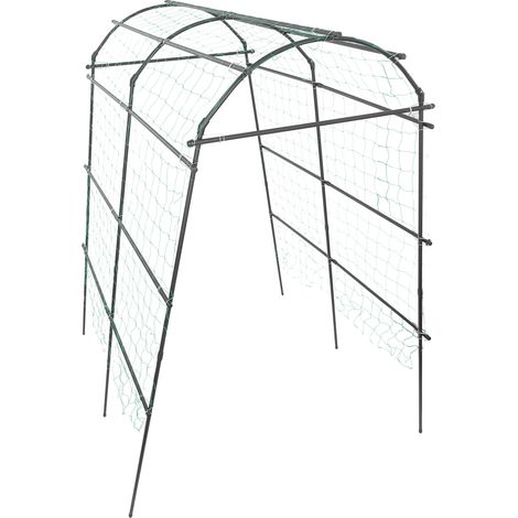 Enrejado trepador para jardín, soporte duradero, elegante diseño de arco, negro, L (1/2)