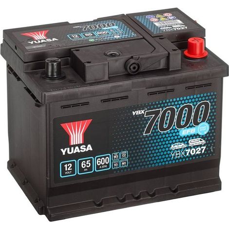 YUASA Batteria Auto 65 L2 EFB, EFB Start Stop, 65Ah, 600A, A/EN YBX7027 (242x175xH190mm) / Alta Resistenza Cicli Di Carica / Prestazioni Affidabili E Lunga Durata (1/5)