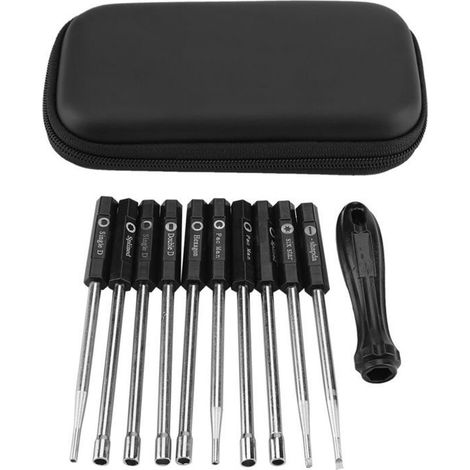 Set de 10 outils de réglage carburateur – Tournevis Pacman, double D, cannelés – Compatible scies Stihl, Husqvarna, Zama, Walbro (1/5)