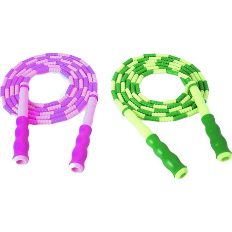 Corde à sauter pour équipement de fitness, corde à sauter anti-nœuds avec segments souples à perles (1/5)