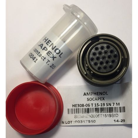 Amphenol Souriau HE308-06T15-19SN7M MIL Standard Circular Contact 19pos. Female - MIL-DTL-38999