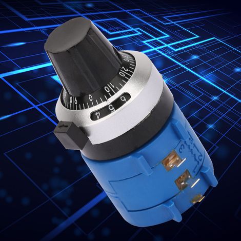 Kit de potentiomètre à résistance variable bobinée 500 ohms 3590S-2-501L 2W avec bouton rotatif (1/5)