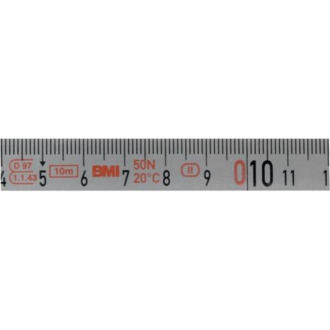 Bmi Mesureà ruban d’acier inoxydable dans unétrier, Longueur ruban: 20 m