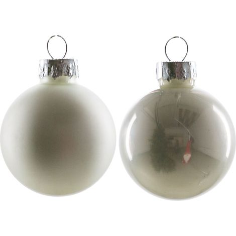 TrendLine Christbaumkugeln 16 Kugeln Ø 3,5 cm Glas Winterweiß Weihnachtskugeln (1/3)