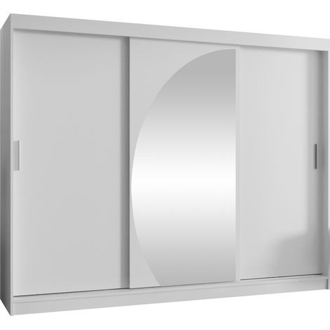 Armario Hartford 508, Blanco, 200x250x62cm, Puertas de armario: Correderas, Número de estantes: 0