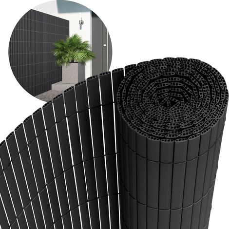 ECD Germany Cañizo de PVC 160x700 cm (1x3m + 1x4m) Antracita Valla de Proteccion de 3 Pesos de Refuerzo Cortavientos Decorativo Resistente a los Rayos UV para Jardín Pantalla Impermeable de Privacidad (1/5)