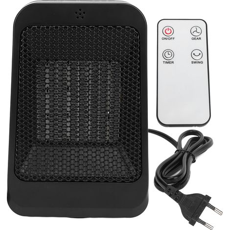Chauffage de bureau Télécommande Oscillant Prévention de la surchauffe Arrêt automatique avec minuterie pour bureau Prise UE 220 V (1/5)