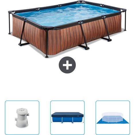 Exit-toys Piscina Exit Rettangolare - Effetto legno - 300x200x65 cm - 6-pezzi SCB76 (1/5)