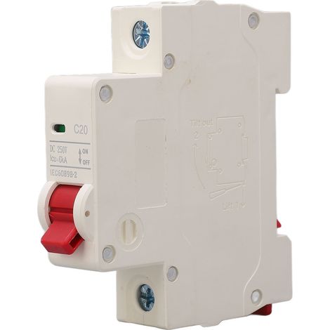 Disjoncteur DC 20A 1P 250V pour système solaire PV, pouvoir de coupure 6000A, montage sur rail DIN, protection de circuit photovoltaïque (1/5)