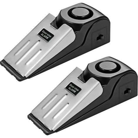 Filiyano-Butée de porte avec alarme (lot de 2), butée de porte avec alarme de sécurité, cale de porte au sol avec alarme, dispositif de sécurité pour (1/5)