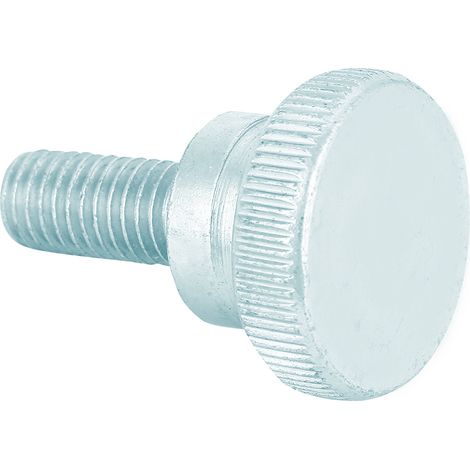 10 vis M8 en acier zingué tête moletée plate, vis à main carbone (M8x18) (1/4)