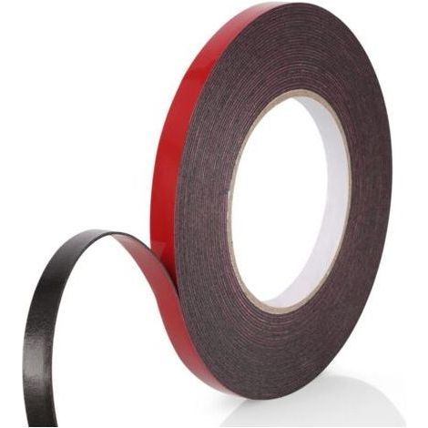 Extra Strong Double Sided Tape, 1 Roll (10MMx10M) Black PE Foam Red Film Waterproof and Ultra High Temperature Resistant Mounting Tape for Car Home and Office Fixing (1/4)