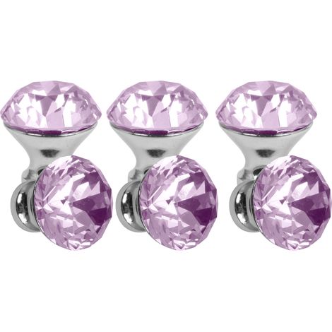Domino Elegante Crystal A Möbelknopf 30mm in Chrom & Rosa  6 Stück (1/5)