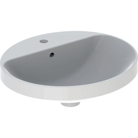 GE VariForm Einbauwaschtisch, oval mit Hahnlochbank, 50x45cm, m. Ül., weiß
