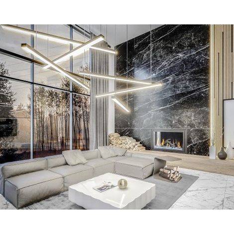 Suspension LED Trio noire 3 barres dimmable Maxlight