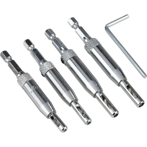 Set de brocas para bisagras de puerta, 5 piezas (1/4)