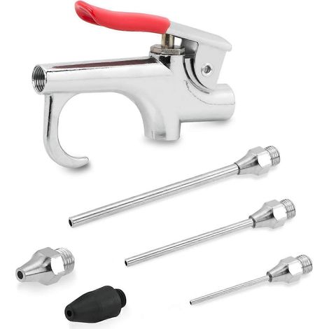 Kit de pistolet à air comprimé avec 5 embouts interchangeables, accessoires pour compresseur d'air, outil de dépoussiérage (1/3)