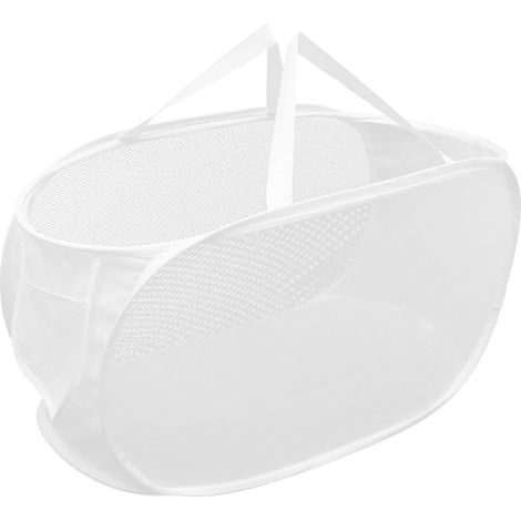 Panier à linge sale pliable, portable et de grande capacité en tissu à mailles.-58X36X36CM-White (1/3)