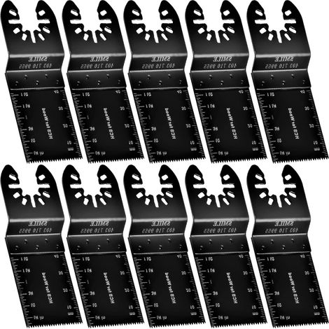 10 PCS Lame de Scie Oscillante, 35 mm Saw Blades Accessoires Kit, Lames de Scie Universelles, Accessoires d'Outils Multifonctions Oscillants pour Couper Métal, Bois et Plastique (1/5)