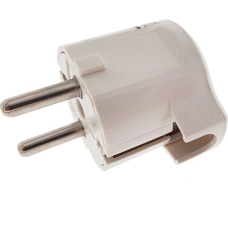 Clavija bipolar 16A blanca. lateral (1/3)