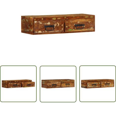 VidaXL Meuble TV mural 80x30x19 cm bois massif de récupération (1/5)