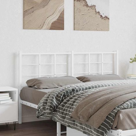 Tête de lit métal blanc 150 cm en acier avec pieds, structure à monter - PANGIVO (1/5)