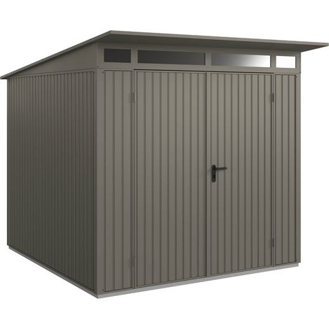 Hörmann Metall-Gerätehaus Berry Classic mit Pultdach Typ 2, 248 x 283 cm, quarzgrau, 7 m², 2-flüglige Tür (1/5)
