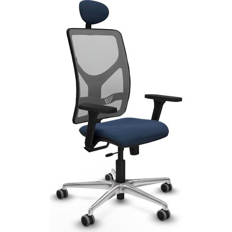 Sedia da ufficio piqueras y crespo Motilla blu navy similpelle rete (1/2)
