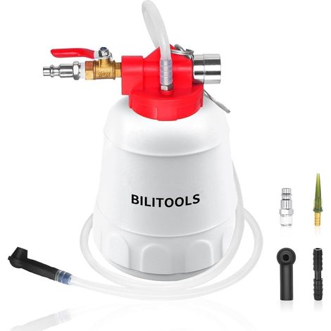 Purgeur de Frein Universel Voiture et Moto 1L  kit pneumatique avec pompe à vide, pour liquide de frein, ABS et 4 adaptateurs (1/5)