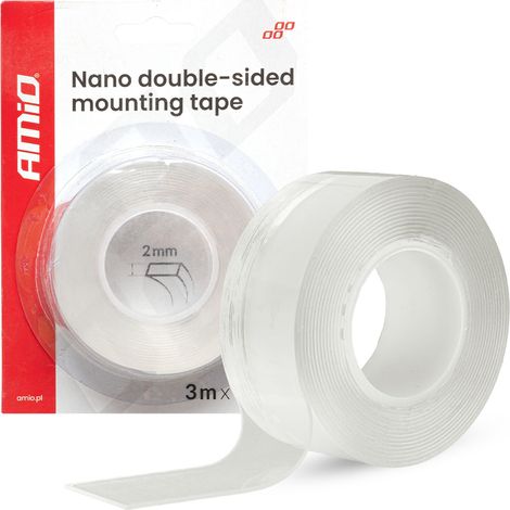 Wiederverwendbares doppelseitiges Nano-Montageklebeband 30 mm x 3 m x 1 mm amio-04848 (1/5)