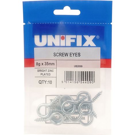 Unifix Screw Eyes Bzp - 18G x 75Mm - Box of 15