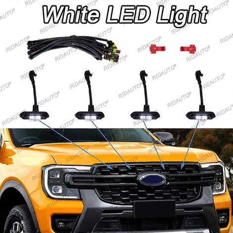 Gelbe LED-Autoleuchte im Raptor-Stil, durchscheinendes Gehäuse, passend für Ford Ranger Wildtrak der nächsten Generation (Upgrades 2023/2024, Australien) (Weißes Licht) (1/5)