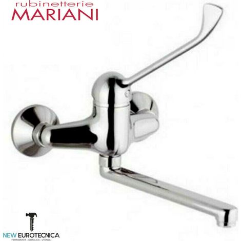 MISCELATORE MONOCOMANDO LAVELLO A MURO CON LEVA CLINICA EPIC Cromo (1/2)