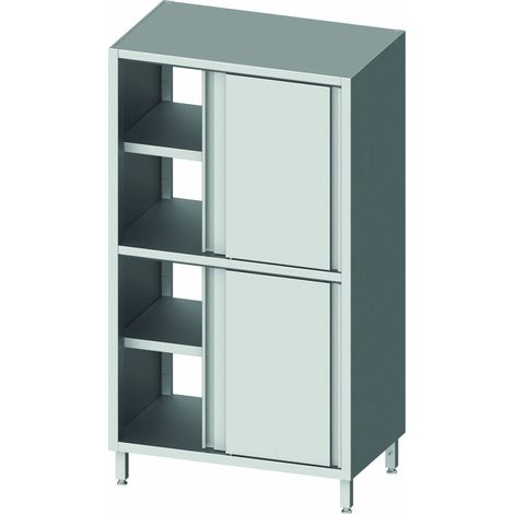 Armoire Haute Inox Traversante - 2 Hauteurs - Demi Porte Coulissante - Gamme 500 - Stalgast