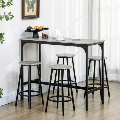MEUBLIV Tavolo alto 110x50 cm grigio – set da 5 pezzi salvaspazio (1/5)