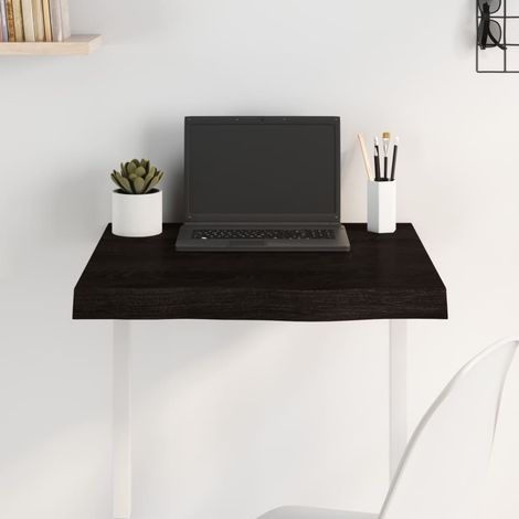 Tischplatte Dunkelbraun 60x60x(2-6)cm Massivholz Eiche