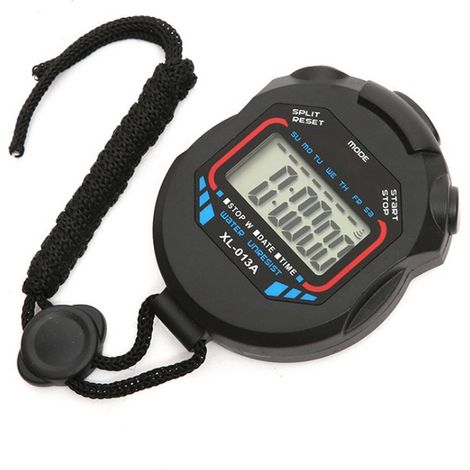 Chronomètre de sport avec compte à rebours et calendrier, étanche et résistant aux chocs, idéal pour la natation, la course à pied et l'entraînement. Parfait pour la natation, la course à pied et l'en (1/5)