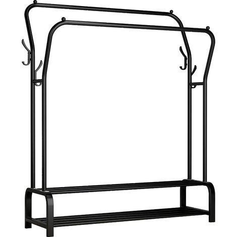 Porte-vêtements Multifonctionnel, Porte-Manteaux à Deux Pôles, Noir (1/5)