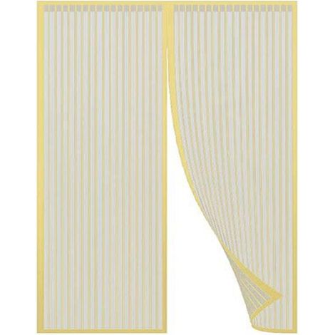Zanzariera magnetica per porte finestre anti zanzara chiusura veloce con calamita tenda trasparente per balconi 210 x 90 cm giallo (1/2)