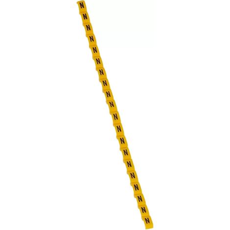 Legrand 038423 Duplix-Markierungsbuchstabe „N“ gelb (600 Stück) – internationaler Farbcode (1/2)