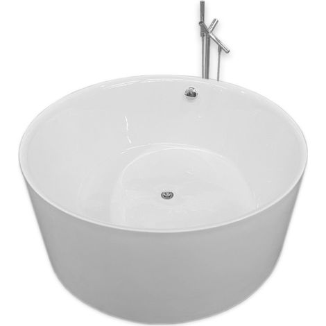Baignoire ilôt diamètre 134 X 60 cm + Robinet Mitigeur Colonne – Mercy (1/5)