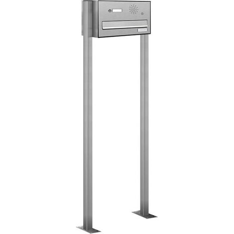 1er V2A Edelstahl Briefkastenanlage Standsystem Freistehend Durchwurf - Klingel (1/5)