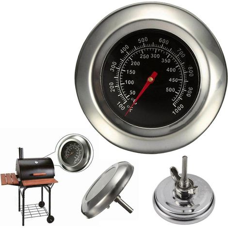 Thermomètre de barbecue analogique en acier inoxydable 50500 avec couvercle intégré pour barbecue à gaz (1/5)