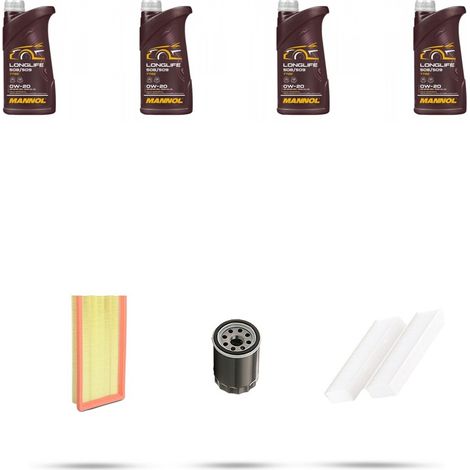Kit tagliando 3 FILTRI e 4L OLIO compatibile con Peugeot 308 III 1.2 PureTech 96kw dal 2014
