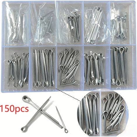 Edelstahl 304 Splinte & U-Spannstifte - Sortiment aus 15 Größen - Box mit 150 Stück-lsw (1/5)