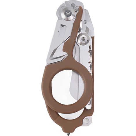 Ciseaux d'intervention d'urgence en acier inoxydable, multifonctionnels et pliables, couleur sable, pour le camping et les secours en extérieur