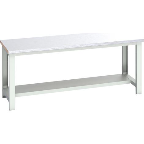 Bott 41003659.16V Cubio Bench with Half Shelf, Steel Clad Top 2000 x 750mm