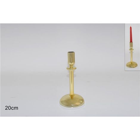 CANDELIERE IN VETRO 20CM ORO HJ19113 GOL D